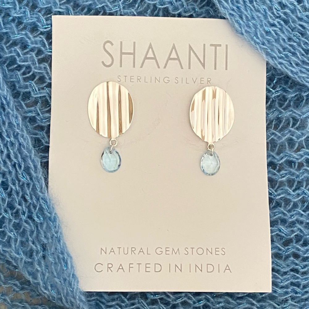 NWT Sterling Silver Blue Topaz Earrings